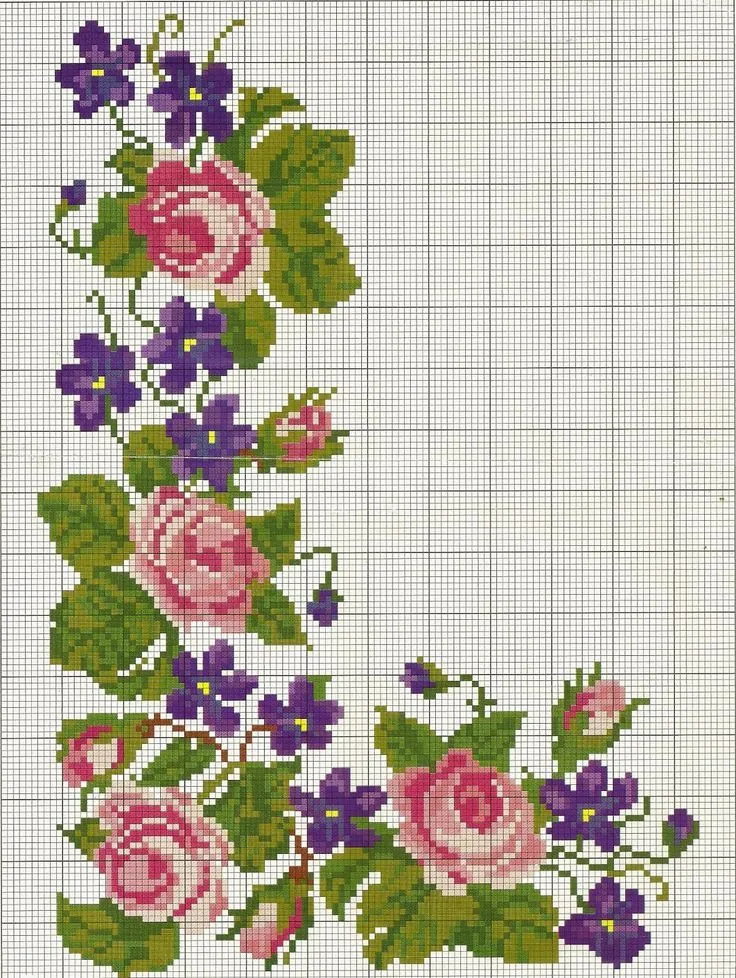 17 mejores ideas sobre Flores De Puntos De Cruz en Pinterest ...