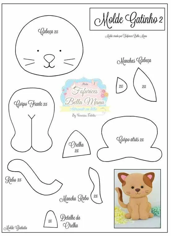 17 mejores ideas sobre Gato De Fieltro en Pinterest | Estampado de ...