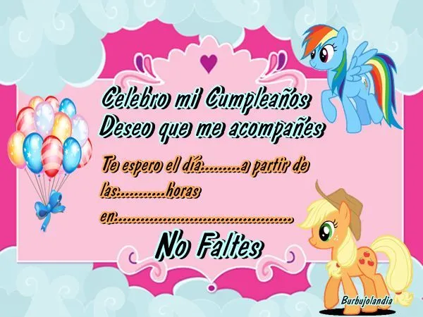 Invitación litte ponnis | invitación Little Pony | Pinterest ...