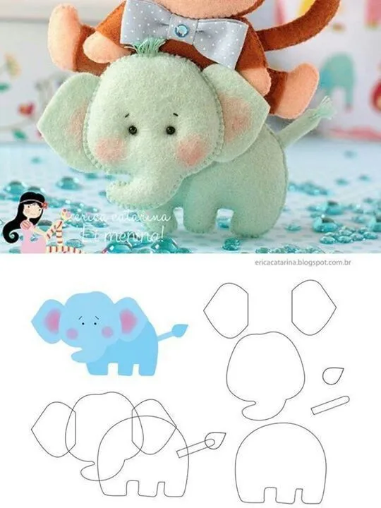 17 mejores ideas sobre Patrones De Animales De Fieltro en ...