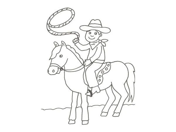 17641-4-dibujo-de-un-vaquero- ...