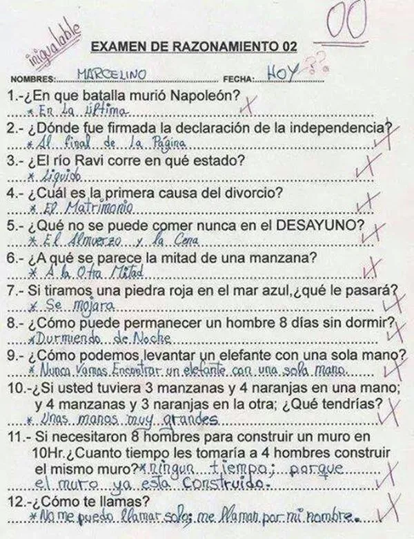 18 ingeniosas respuestas a exámenes cuando la imaginación supera ... 18 ingeniosas respuestas a exámenes cuando la imaginación supera ...