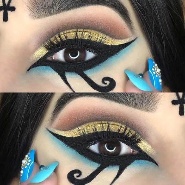 19 Cleopatra Makeup Ideas for Halloween - Page 2 of 2 - StayGlam | Maquillaje de ojos egipcio, Maquillaje cleopatra, Increíble maquillaje de halloween 19 Cleopatra Makeup Ideas for Halloween - Page 2 of 2 - StayGlam | Maquillaje de ojos egipcio, Maquillaje cleopatra, Increíble maquillaje de halloween
