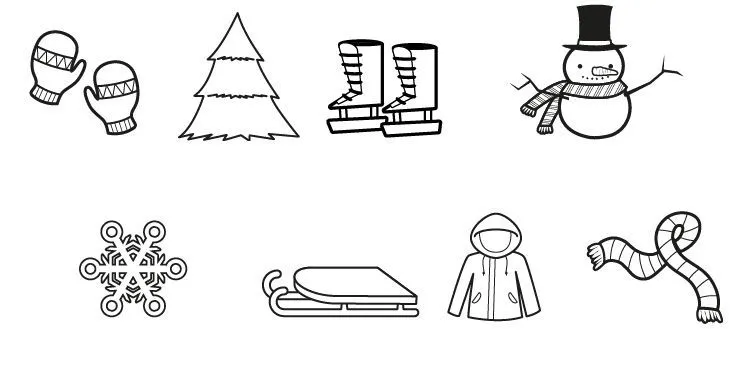 Imágenes de invierno: dibujo para colorear e imprimir Imágenes de invierno: dibujo para colorear e imprimir