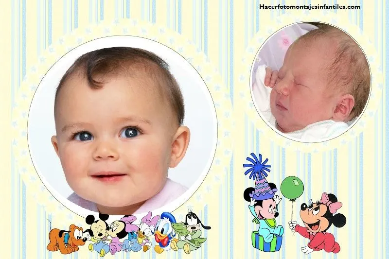 Fotomontaje con Disney Baby para dos fotos | Fotomontajes infantiles Fotomontaje con Disney Baby para dos fotos | Fotomontajes infantiles