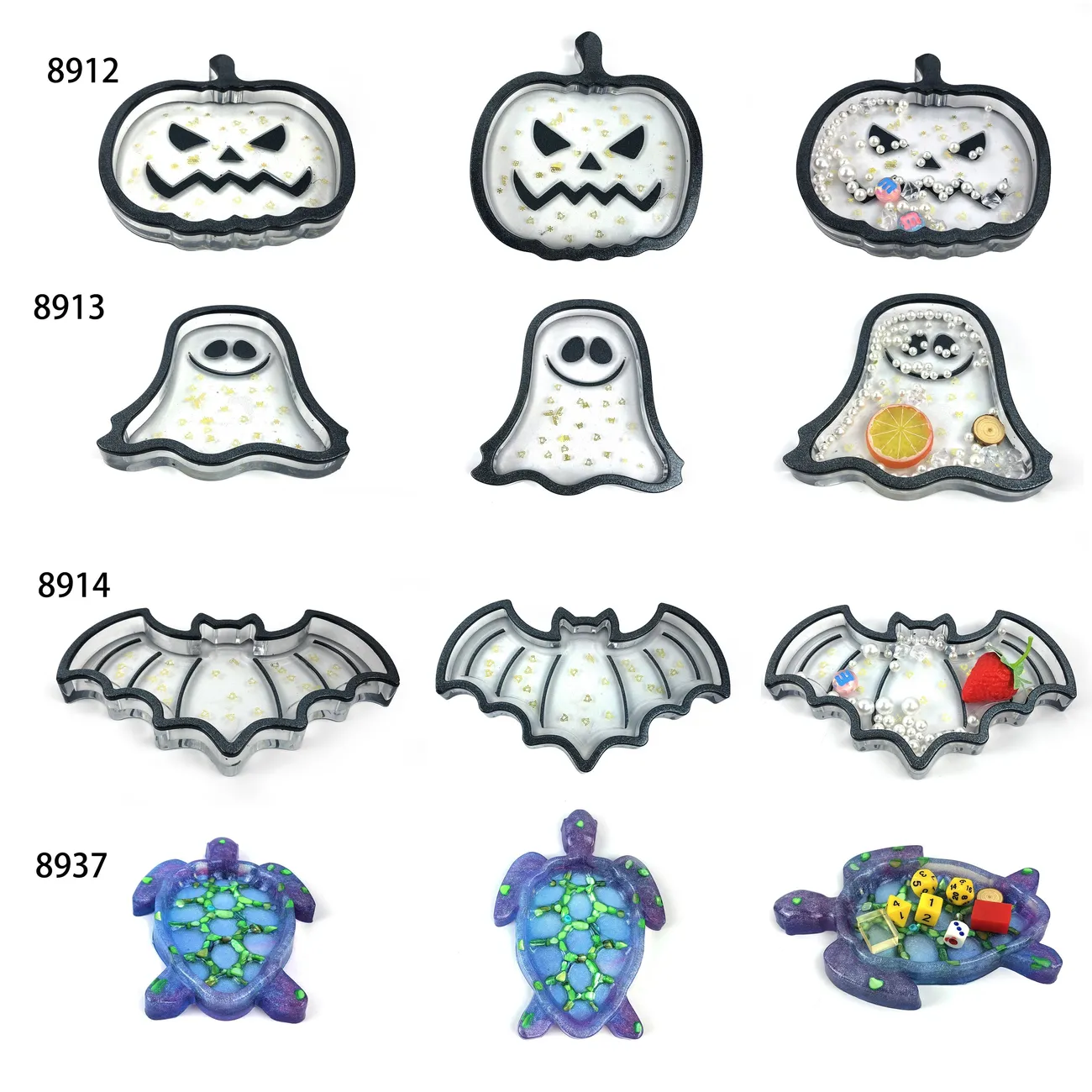 1pc Serie De Halloween Molde De Resina De Silicona De Calabaza Fantasma Murciélago Tortuga Bandeja De 1pc Serie De Halloween Molde De Resina De Silicona De Calabaza Fantasma Murciélago Tortuga Bandeja De