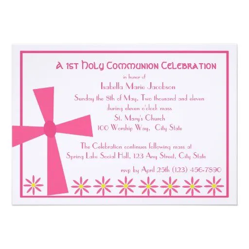 1r Cruz y flores de la comunión Invitaciones Personalizada de Zazzle. 1r Cruz y flores de la comunión Invitaciones Personalizada de Zazzle.