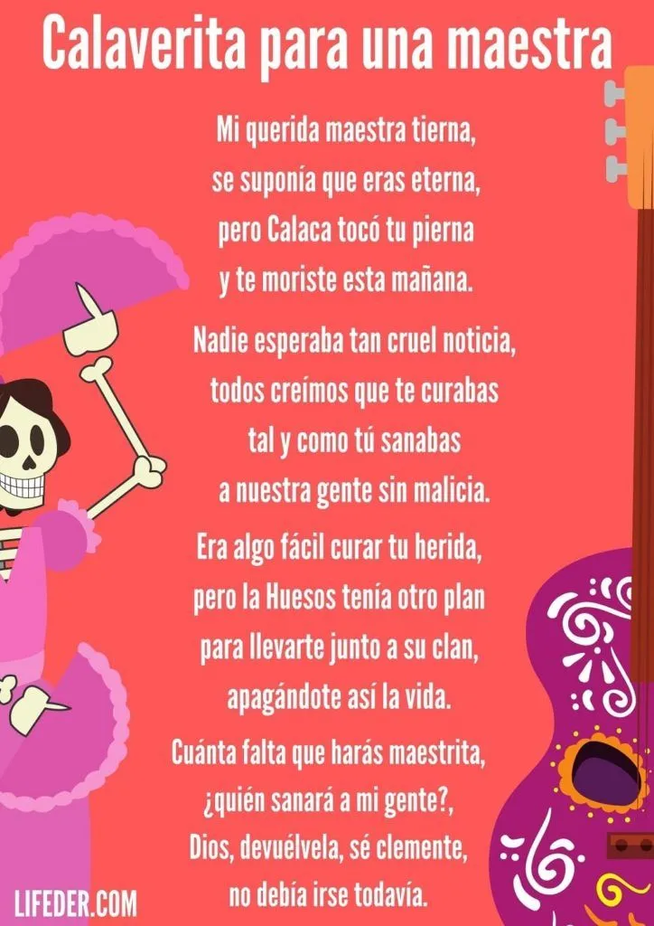 20 calaveritas literarias cortas para niños y maestros (con imágenes)