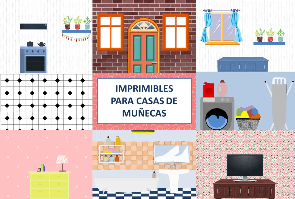 20 Fondos imprimibles para casas de muñecas: Suelos y paredes - Aprendiendo con Julia 20 Fondos imprimibles para casas de muñecas: Suelos y paredes - Aprendiendo con Julia