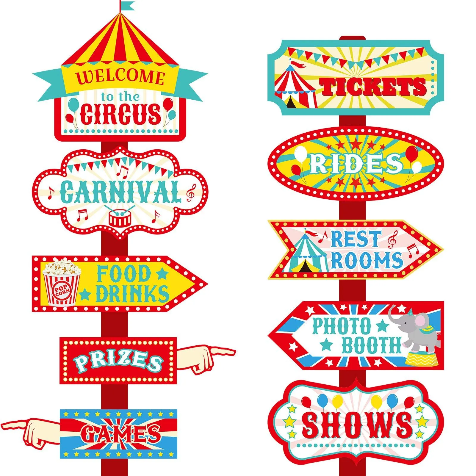 20 letreros direccionales para fiestas de carnaval de circo, decoración para bienvenida para fiestas de cumpleaños, espectáculos, suministros de decoración : Amazon.com.mx: Juguetes y Juegos 20 letreros direccionales para fiestas de carnaval de circo, decoración para bienvenida para fiestas de cumpleaños, espectáculos, suministros de decoración : Amazon.com.mx: Juguetes y Juegos