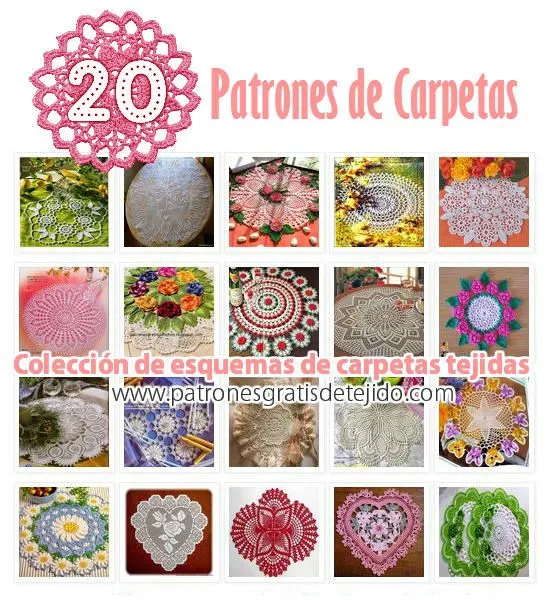 20 patrones de carpetas o tapetes tejidos a crochet 20 patrones de carpetas o tapetes tejidos a crochet