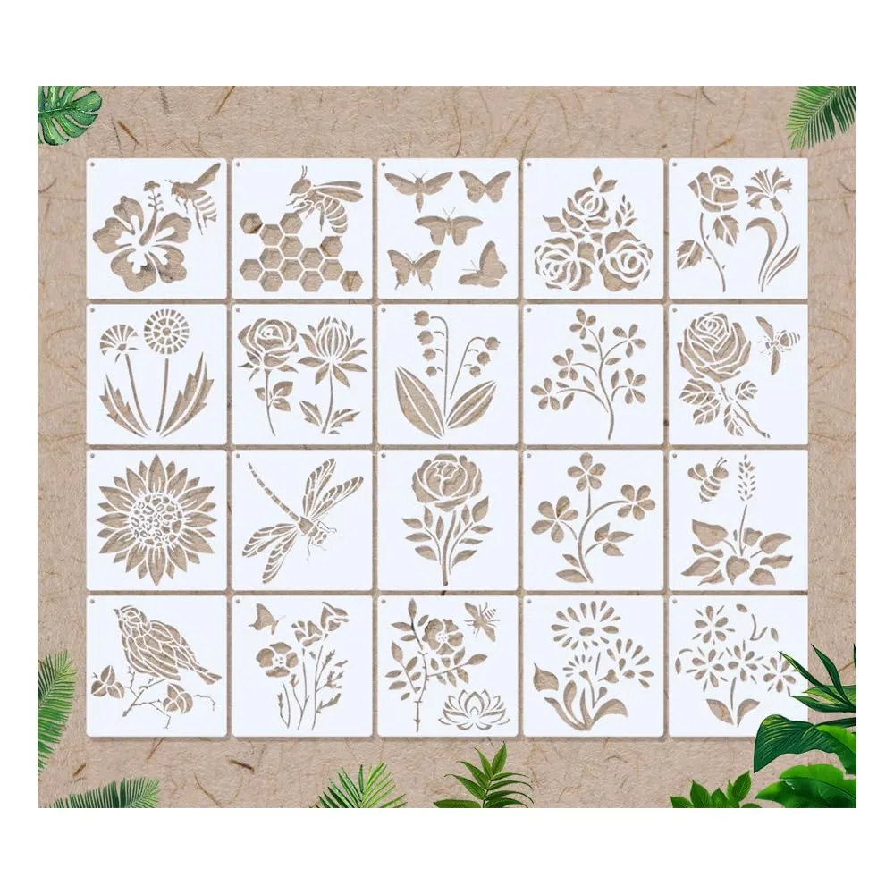 20 Piezas Plantilla de Pintura de Flores Reutilizable de Mariposa Rosas Plantillas de Pintura de Arte Plantillas para Pintar en Tela Plantillas Stencil Cenefas para Cuaderno Álbume Bricolaje : Amazon.es: Hogar y 20 Piezas Plantilla de Pintura de Flores Reutilizable de Mariposa Rosas Plantillas de Pintura de Arte Plantillas para Pintar en Tela Plantillas Stencil Cenefas para Cuaderno Álbume Bricolaje : Amazon.es: Hogar y