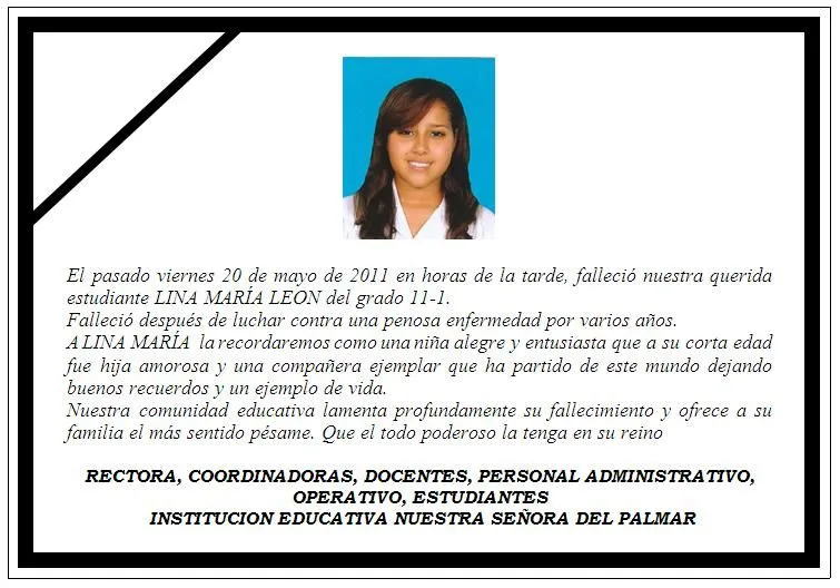 TRISTE DESPEDIDA | INSTITUCION EDUCATIVA NUESTRA SEÑORA DEL PALMAR TRISTE DESPEDIDA | INSTITUCION EDUCATIVA NUESTRA SEÑORA DEL PALMAR