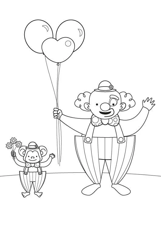 20117-4-payaso-y-mono-dibujo- ...