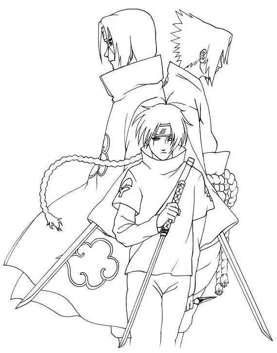 Clan Uchiha para pintar | Pinta y Colorea