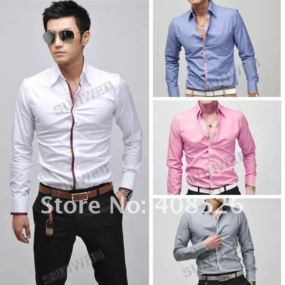 2012 nuevos hombres de corea de moda camisas ocasionales con ...