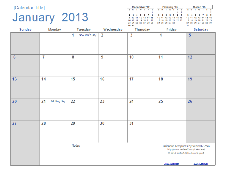 2013 Calendar Templates - Monthly and Yearly 2013 Calendar Templates - Monthly and Yearly