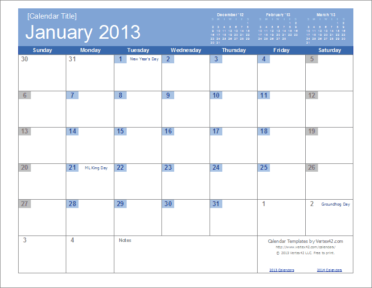 2013 Calendar Templates - Monthly and Yearly 2013 Calendar Templates - Monthly and Yearly