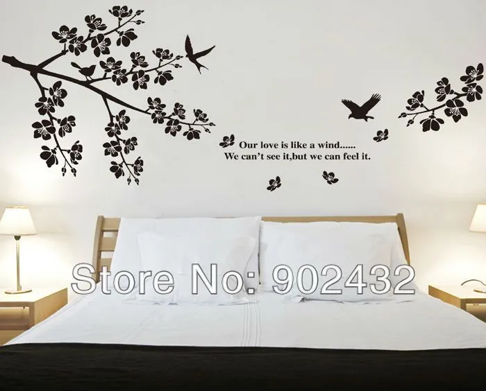 nuevo 2013 pared pegatinas de vinilo negro árbol de aves y ...