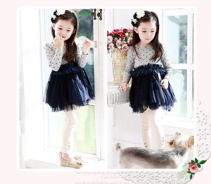 2014 New Children's Girl Fashion Point Sportmax Dress Children's ...