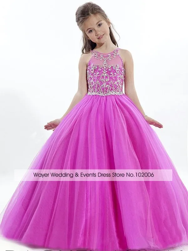 2015 Celebrity Girls Pageant vestidos para niñas Rhinestone ...