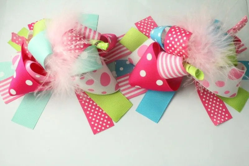 2015 nuevo diseño polka dot arcos del pelo con la pluma-Lazos de ... 2015 nuevo diseño polka dot arcos del pelo con la pluma-Lazos de ...