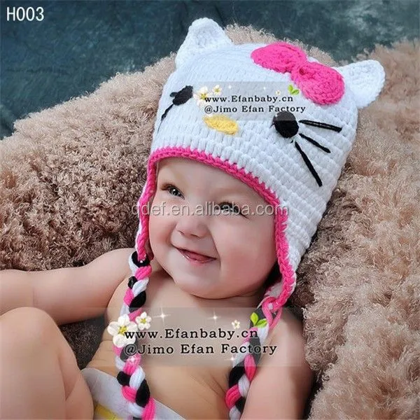 2015 gorras de ganchillo gato del gatito de invierno de lana de ...