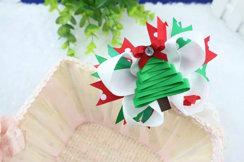 2015 navidad verde árbol arcos del pelo-Lazos de Cabello ... 2015 navidad verde árbol arcos del pelo-Lazos de Cabello ...