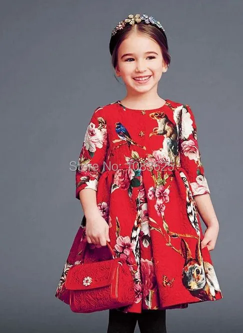 Nuevo 2015 el otoño invierno nuevas niñas Jacquard vestido rojo en ... Nuevo 2015 el otoño invierno nuevas niñas Jacquard vestido rojo en ...
