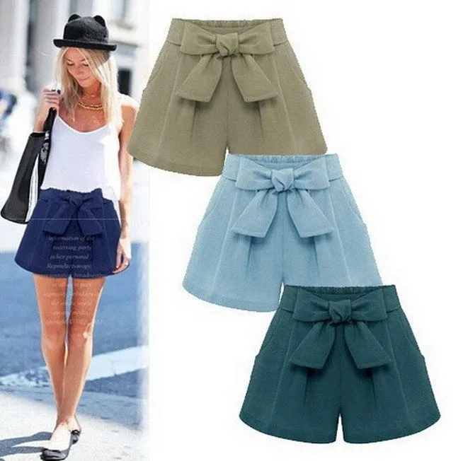 2015 Summer Casual Linen womens shorts Loose Wide Leg Blue Green ... 2015 Summer Casual Linen womens shorts Loose Wide Leg Blue Green ...