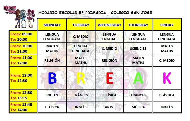 21 x UNO: Nuevo horario de clase