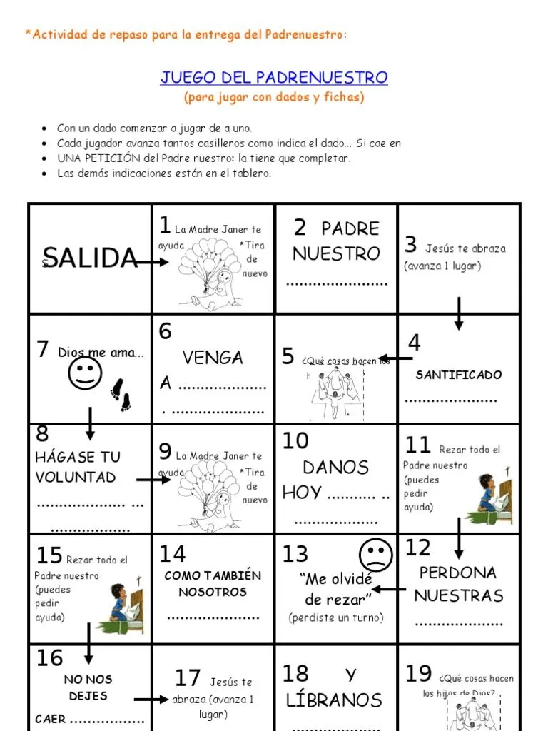 22 Juego Padre Nuestro | PDF | orador del Señor | Oración