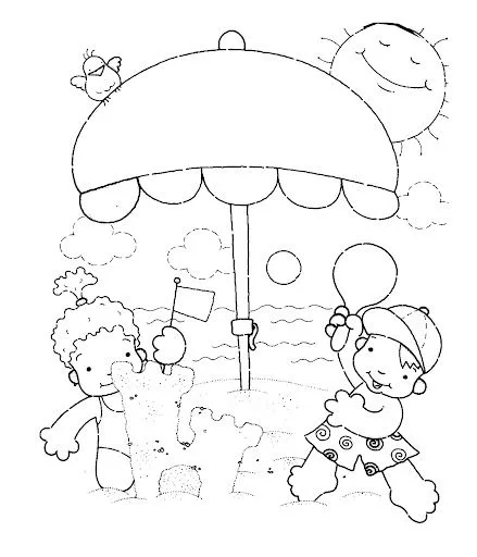 LA PLAYA DIBUJOS DE LA PLAYA PARA COLOREAR