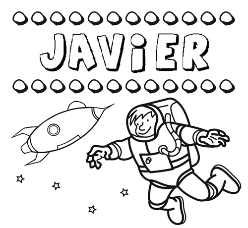 Dibujo con el nombre Javier para colorear, pintar e imprimir Dibujo con el nombre Javier para colorear, pintar e imprimir