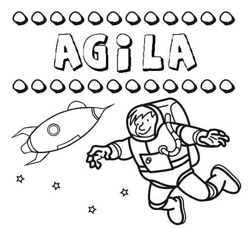 Dibujo con el nombre Agila para colorear, pintar e imprimir
