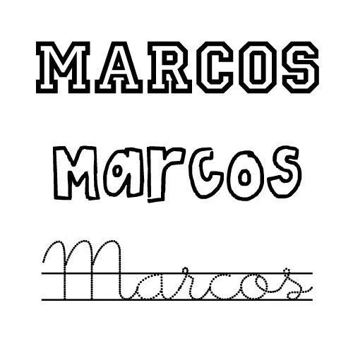 Dibujo del nombre Marcos para colorear - Nombres de santo de Marzo ...