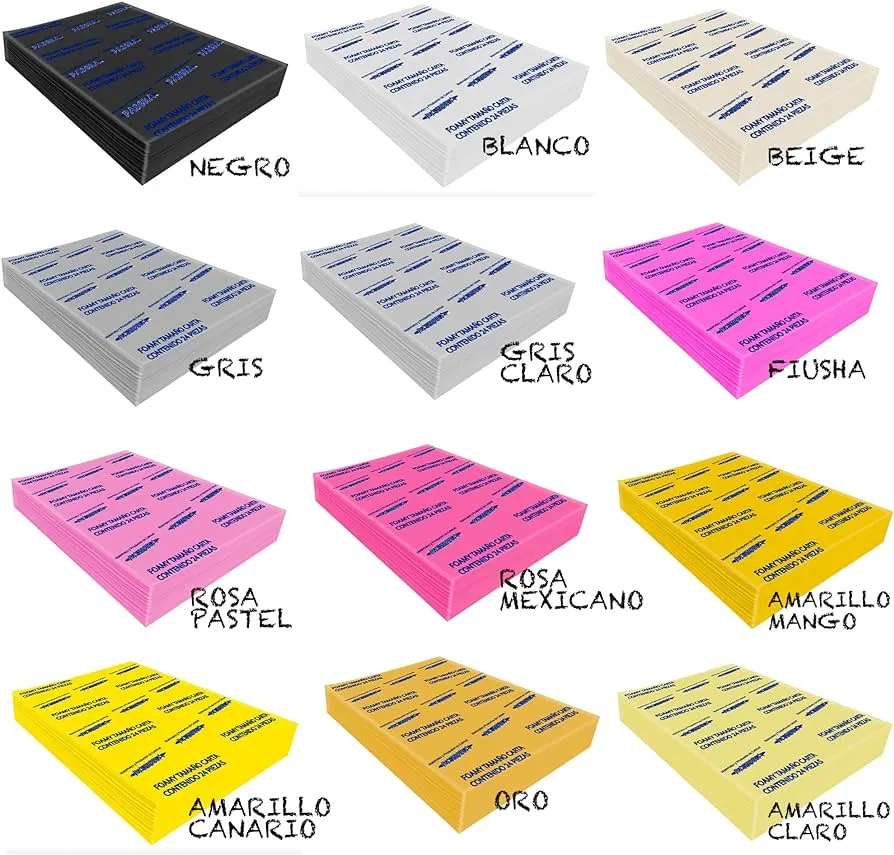 24 Pliegos lamina tamaño carta Foamy liso, fomi liso, goma eva para decoracion, manualidad 6EF (Blanco) : Amazon.com.mx: Hogar y Cocina