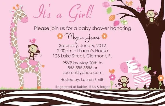 24 Printed Carter's Jungle Jill Baby Shower por BDesigns4You