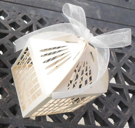 25 Ivory Birdcage Wedding Favor Boxes / Wedding by ThoseDays