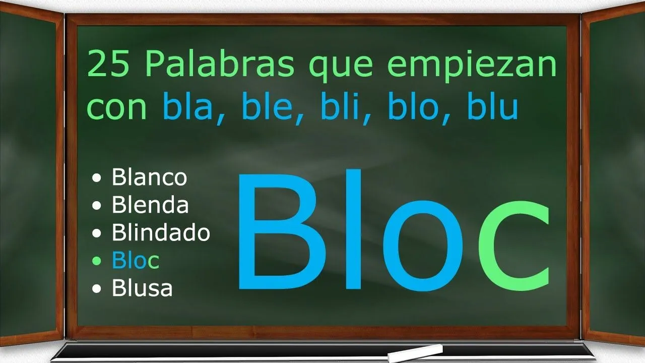 25 Palabras que empiezan con bla, ble, bli, blo, blu - YouTube 25 Palabras que empiezan con bla, ble, bli, blo, blu - YouTube
