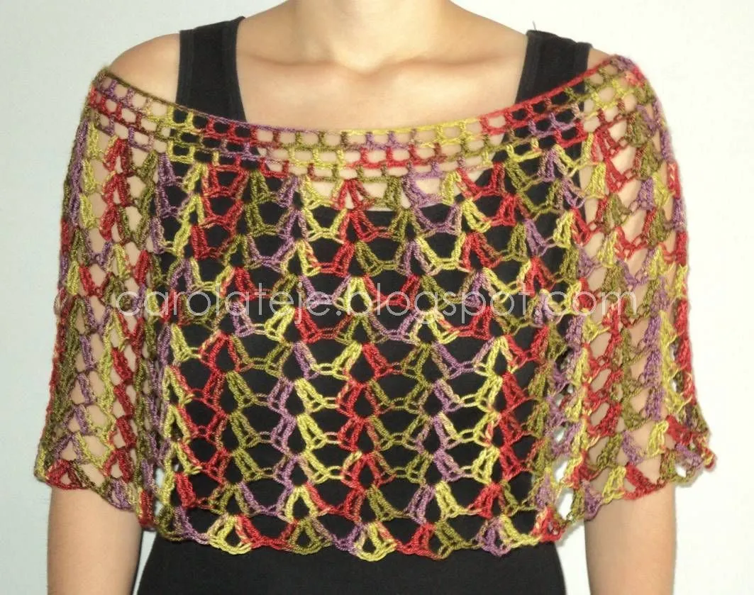 25º se vende poncho calado multicolor | CarolaTeje 25º se vende poncho calado multicolor | CarolaTeje