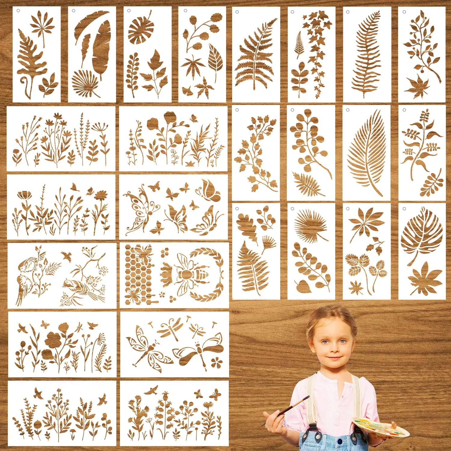 26 PCS Stencil Plantillas Vintage Para Pintar Manualidades Estarcido Cenefas  Flores Dibujo Decorativas Template Para La Pared Textil Tarjeta Postal El  Diseño De La Bolsa De Embalaje De Regalo : Amazon.es: Hogar
