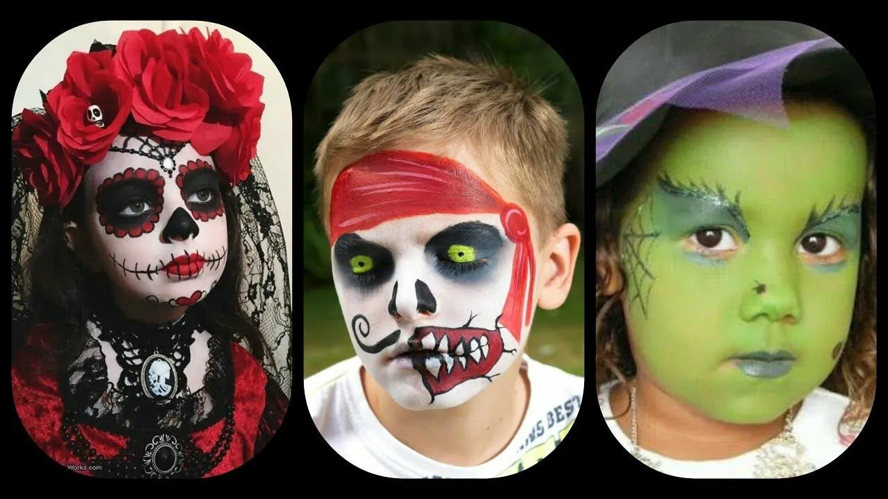 26 pintacaritas para Halloween|dia de muertos|maquillaje para disfraces  infantiles makeup - YouTube