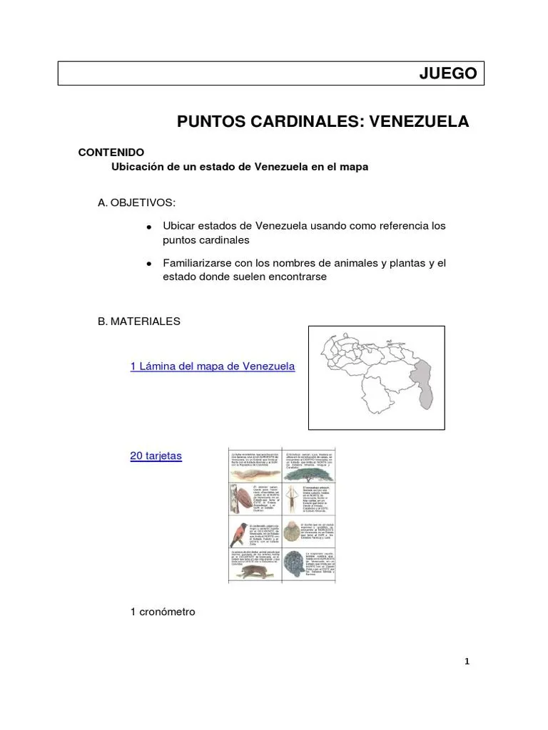 2csnatu2 Juego Puntos Cardinales Venezuela 5 | PDF 2csnatu2 Juego Puntos Cardinales Venezuela 5 | PDF