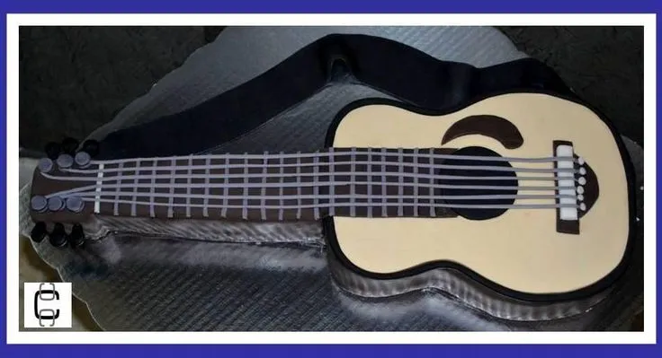 2D FONDANT GUITAR CAKE (Pastel en forma de guitarra) | Repostreria ...