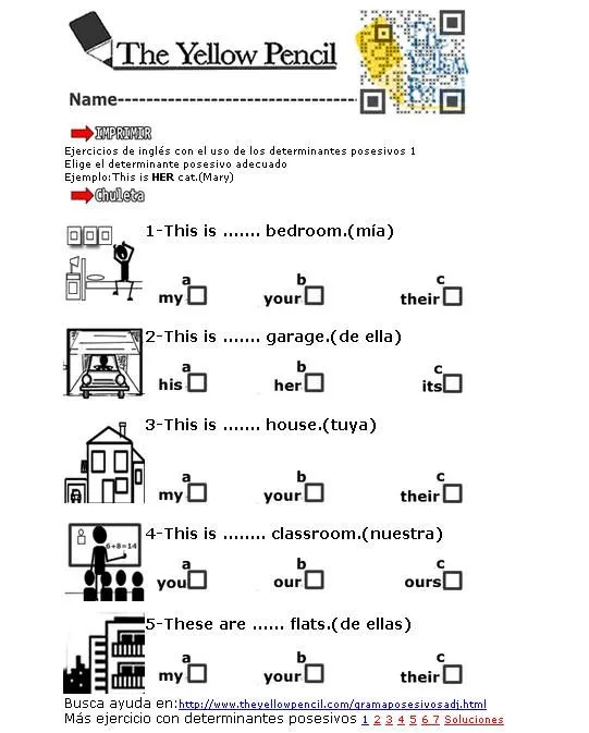 Ejercicios con adjetivos posesivos en inglés - Didactalia ...