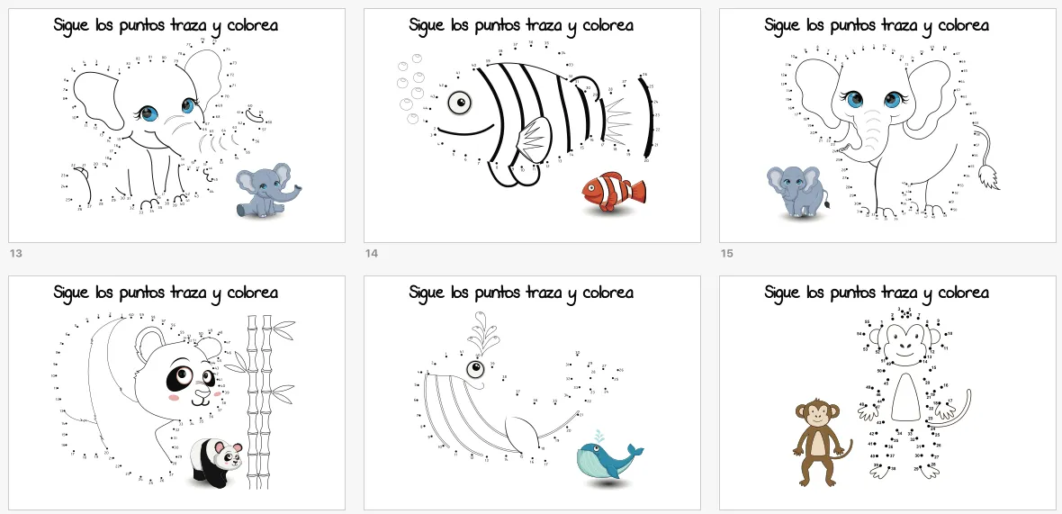 30 animales rellenamos por puntos y coloreamos 30 animales rellenamos por puntos y coloreamos