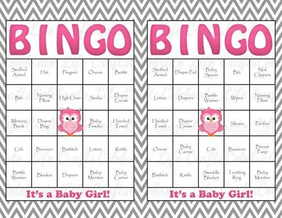 30 Baby Shower Bingo Cards - Printable Party Baby Girl - Instant ...