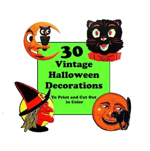30 decoraciones de Halloween para imprimir y cortar. Halloween vintage. Adornos de Halloween. Brujas. Gatos negros. Decoraciones de fiesta. Descarga instantánea. - Etsy México 30 decoraciones de Halloween para imprimir y cortar. Halloween vintage. Adornos de Halloween. Brujas. Gatos negros. Decoraciones de fiesta. Descarga instantánea. - Etsy México