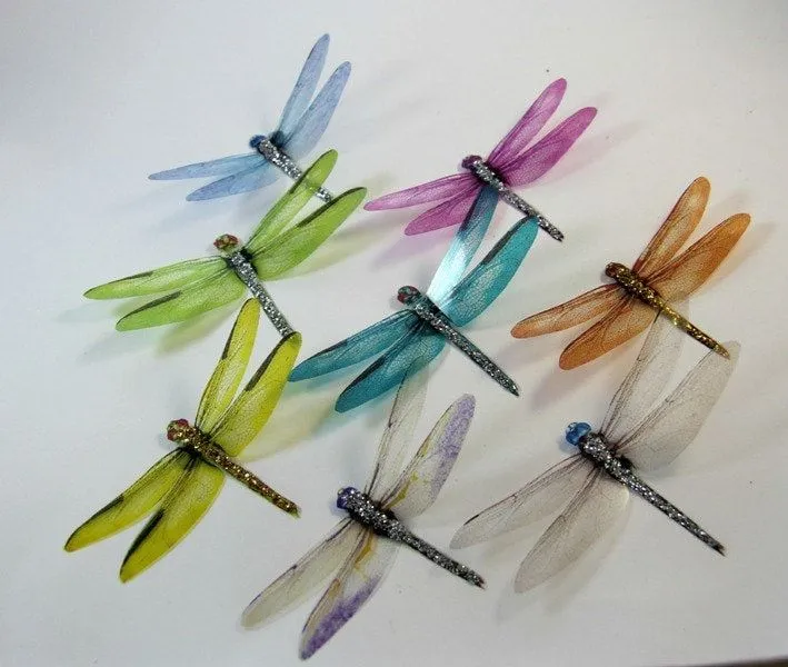 30 Libélulas color mixto Toppers de la torta por stickonbutterflies